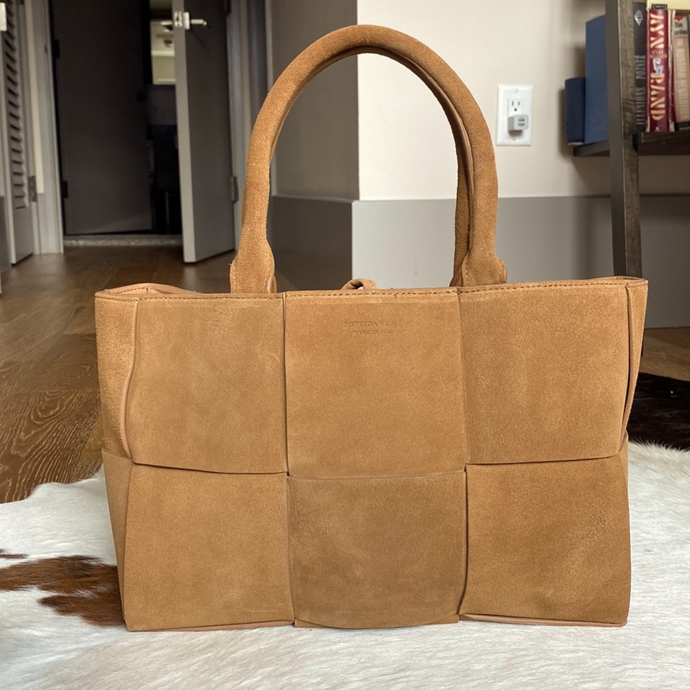 Tan Suede Tote Bag
